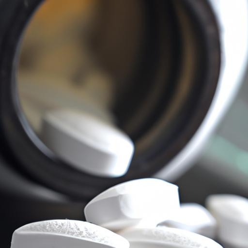 Hình ảnh gần của chai viên Acyclovir.